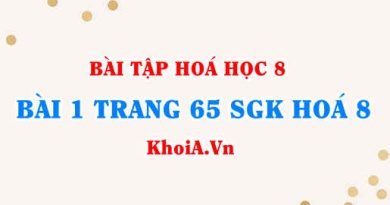 Bài 1 trang 65 SGK Hóa 8: Mol, Khối lượng mol, Thể tích mol